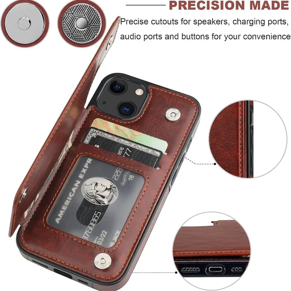 Compatible with iPhone 13 Wallet Case with Card Holder, PU Leather Kickstand Ca
